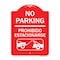 Signmission No Parking-Prohibido Estacionarse W/ Car Tow Graphic, Red & White Alum, 18" x 24", RW-1824-23632 A-DES-RW-1824-23632 - alternate 1